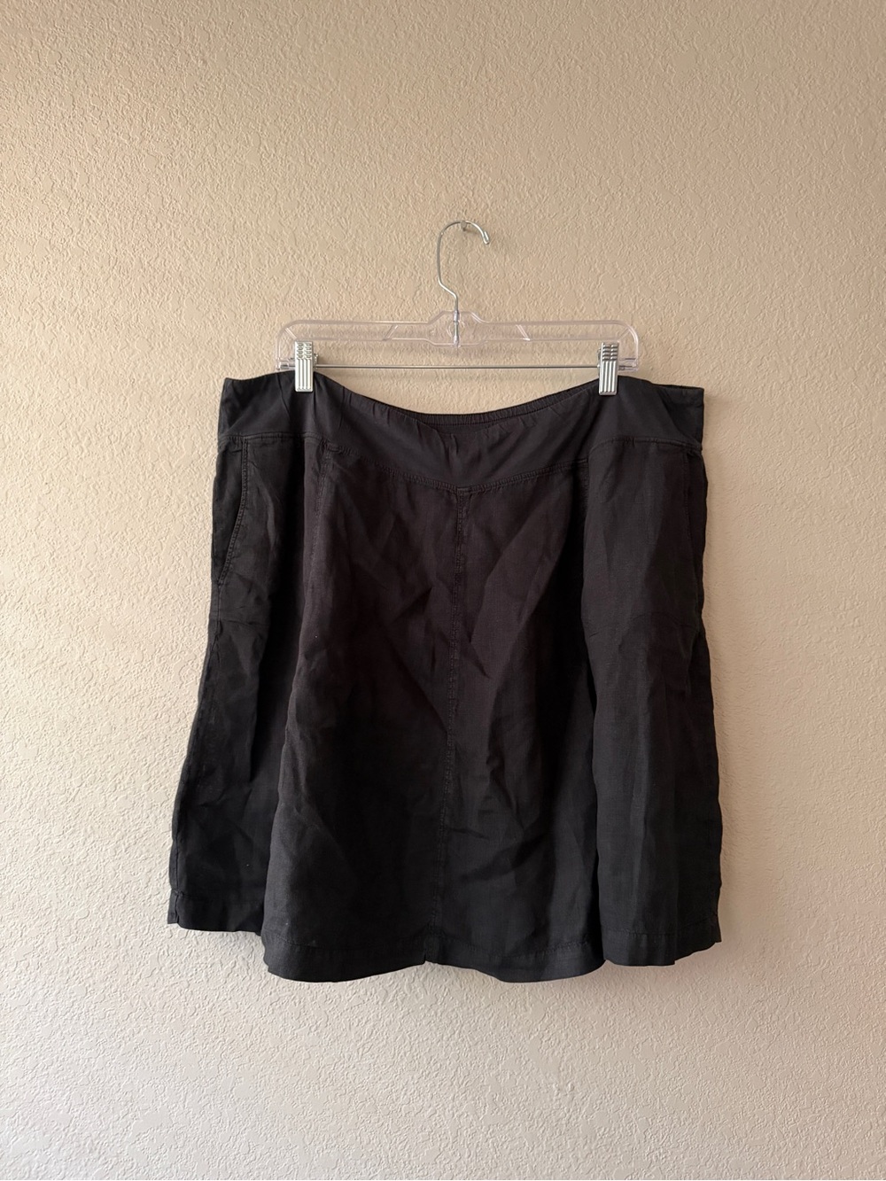 Caslon Linen Black Women's A-Line Skirt - Medium